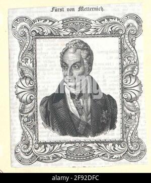 Metternich Winceburg, Klemens Wenzel Lothar Prince of Anonymous Woodcut Banque D'Images