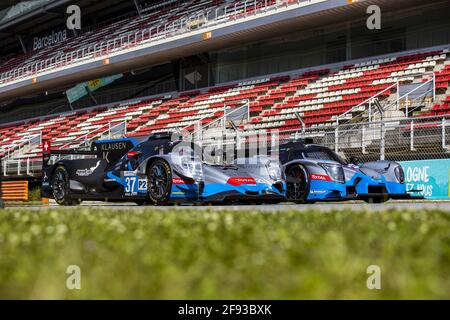 37 Coigny Alexandre (che), Lapierre Nicolas (fra), Borga Antonin (che), Cool Racing, Oreca 07 - Gibson et 19 Maulini Nicolas (che), Bell Matthew (gbr), Kruetten Niklas (deu), Cool Racing, Ligier JS P320 - Nissan, pendant les 2021 4 heures de Barcelone, ambiance 1er tour de la série européenne le Mans 2021, du 15 au 17 avril 2021 sur le circuit de Barcelone-Catalunya, à Montmelo, près de Barcelone, Espagne - photo Xavi Bonilla / DPPI / LiveMedia Banque D'Images