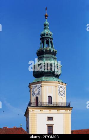 Kromeriz, tour du Palais de l'Archevêque, République Tchèque Banque D'Images