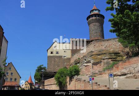 Tour Sinwell, Château impérial, Nuremberg, Bavière, Allemagne Banque D'Images