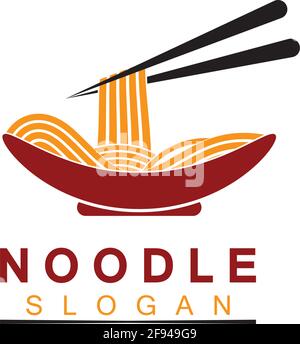 Logo de nouilles Vector icône modèle de conception de la lustration.adapté à toutes les affaires liées au ramen, nouilles, fast-food restaurants, cuisine coréenne, japonais Illustration de Vecteur