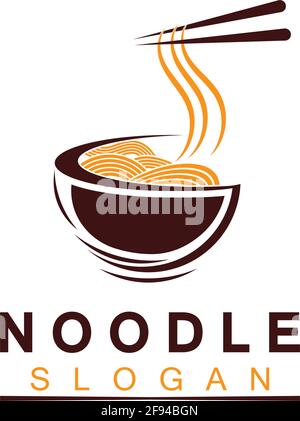 Logo de nouilles Vector icône modèle de conception de la lustration.adapté à toutes les affaires liées au ramen, nouilles, fast-food restaurants, cuisine coréenne, japonais Illustration de Vecteur