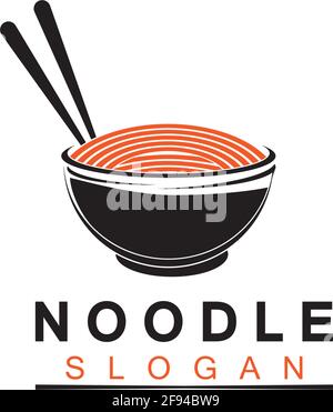 Logo de nouilles Vector icône modèle de conception de la lustration.adapté à toutes les affaires liées au ramen, nouilles, fast-food restaurants, cuisine coréenne, japonais Illustration de Vecteur