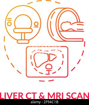 Icône de concept d'acquisition CT et IRM du foie Illustration de Vecteur