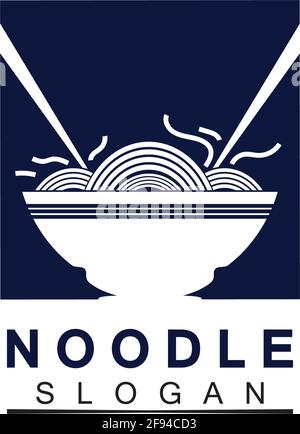 Logo de nouilles Vector icône modèle de conception de la lustration.adapté à toutes les affaires liées au ramen, nouilles, fast-food restaurants, cuisine coréenne, japonais Illustration de Vecteur