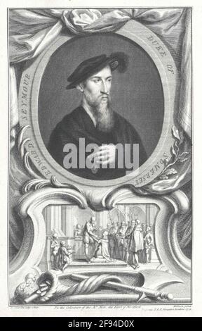Seymour, 1er comte de Hertford, 1. Duc de Somerset, Edward Stecher: Houbraken, éditeur de Jacobus: Knapton site de la construction: Amsterdam: Londres Banque D'Images