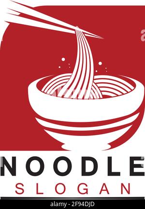 Logo de nouilles Vector icône modèle de conception de la lustration.adapté à toutes les affaires liées au ramen, nouilles, fast-food restaurants, cuisine coréenne, japonais Illustration de Vecteur