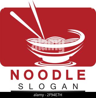 Logo de nouilles Vector icône modèle de conception de la lustration.adapté à toutes les affaires liées au ramen, nouilles, fast-food restaurants, cuisine coréenne, japonais Illustration de Vecteur