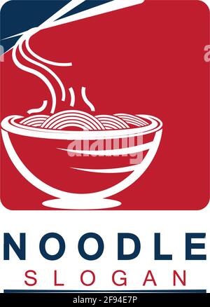 Logo de nouilles Vector icône modèle de conception de la lustration.adapté à toutes les affaires liées au ramen, nouilles, fast-food restaurants, cuisine coréenne, japonais Illustration de Vecteur