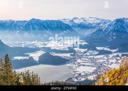 Vue aérienne de l'Altaï près de Bad Aussee en Autriche. Banque D'Images