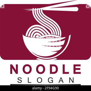 Logo de nouilles Vector icône modèle de conception de la lustration.adapté à toutes les affaires liées au ramen, nouilles, fast-food restaurants, cuisine coréenne, japonais Illustration de Vecteur