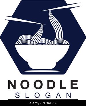 Logo de nouilles Vector icône modèle de conception de la lustration.adapté à toutes les affaires liées au ramen, nouilles, fast-food restaurants, cuisine coréenne, japonais Illustration de Vecteur