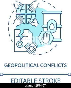 Icône de concept de conflits géopolitiques Illustration de Vecteur