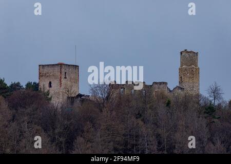 La Ruine du château de Brandebourg dans la vallée de Werra à Herleshausen Banque D'Images