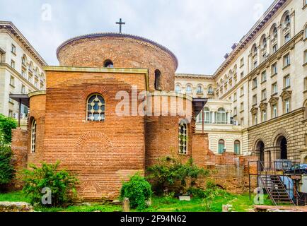 Vue sur la rotonde de sain george à Sofia, Bulgarie. Banque D'Images