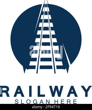 Illustration de l'icône vectorielle du logo simple Rail Illustration de Vecteur