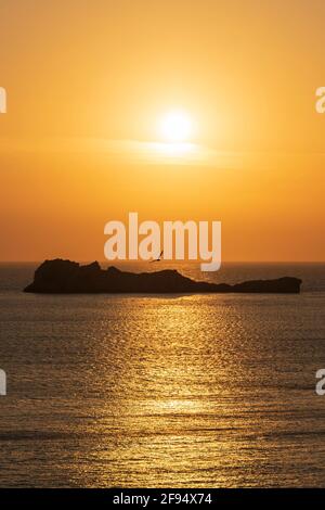 coucher de soleil d'or à iOS Grèce Banque D'Images