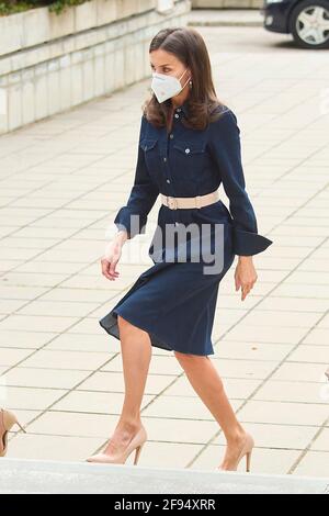 Madrid, Espagne. 16 avril 2021. LA REINE LETIZIA d'Espagne assiste à la présentation du rapport du "Groupe de travail sur le rôle des femmes dans l'internationalisation de l'économie espagnole" au Ministère de l'industrie, du commerce et du tourisme à Madrid, en Espagne. Credit: Jack Abuin/ZUMA Wire/Alay Live News Banque D'Images