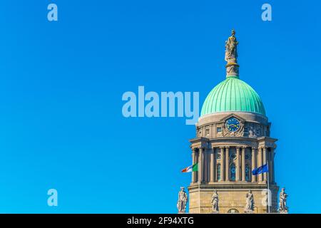 La maison personnalisée située à côté de la rivière Liffey à Dublin, Irlande Banque D'Images