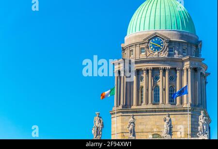 La maison personnalisée située à côté de la rivière Liffey à Dublin, Irlande Banque D'Images