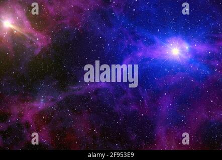 Arrière-plan de l'espace d'abstraction pour la conception. Ton ultra violet plus grande galaxie. Banque D'Images