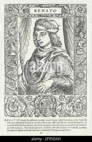 René I, duc d'Anjou, roi du Titular de Naples et de Jérusalem. Banque D'Images