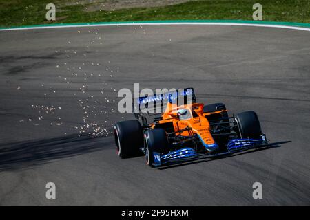 Imola, Italie. 16 avril 2021. 03 RICCIARDO Daniel (aus), McLaren MCL35M, action pendant la Formule 1 Pirelli Gran Premio Del Made in Italy E Dell Emilia Romagna 2021 du 16 au 18 avril 2021 sur l'Autodromo Internazionale Enzo e Dino Ferrari, à Imola, Italie - photo Florent Gooden/DPPI/LiveMedia crédit: Independent photo Agency/Alay Live News Banque D'Images