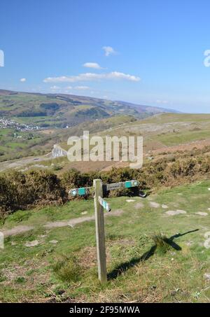 Sentier sur Panorama, Llangollen Banque D'Images