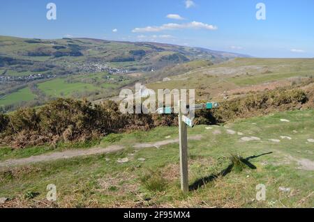 Sentier sur Panorama, Llangollen Banque D'Images