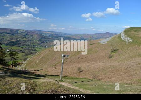 Sentier sur Panorama, Llangollen Banque D'Images