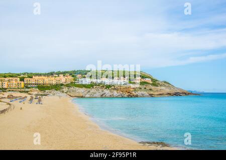 Plage de Cala Mesquida à Majorque, Espagne Banque D'Images