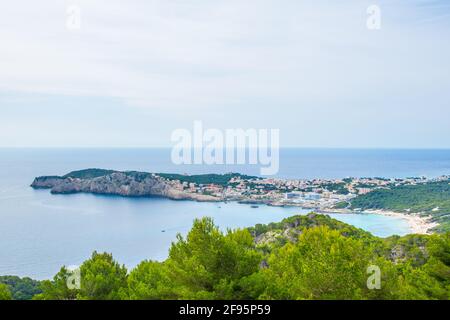 Vue aérienne de Cala Ratjada, Majorque, Espagne Banque D'Images