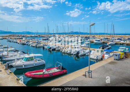 Marina à Colonia de Sant Pere, Majorque, Espagne Banque D'Images