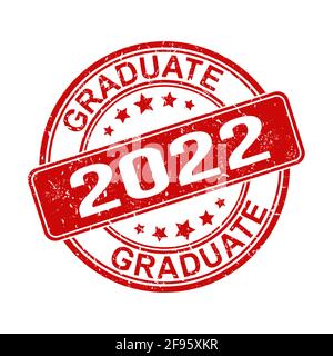 Une impression d'un ancien timbre usé avec l'inscription DIPLÔMÉ 2022. Illustration vectorielle pour la conception thématique, les réunions des anciens élèves, les diplômes et la certification Illustration de Vecteur