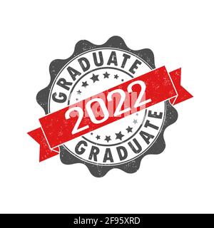 Une impression d'un ancien timbre usé avec l'inscription DIPLÔMÉ 2022. Illustration vectorielle pour la conception thématique, les réunions des anciens élèves, les diplômes et la certification Illustration de Vecteur