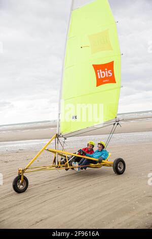 Sand-Yachting, Belgique Banque D'Images