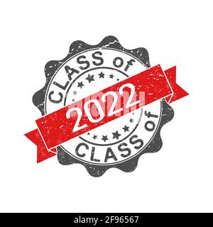 Une impression d'un ancien timbre usé avec la CLASSE d'inscription 2022. Illustration vectorielle pour la conception thématique, les réunions des anciens élèves, les diplômes et la certification Illustration de Vecteur
