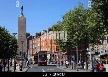 Irlande, Dublin, O'Connell Street Parnell Monument Banque D'Images