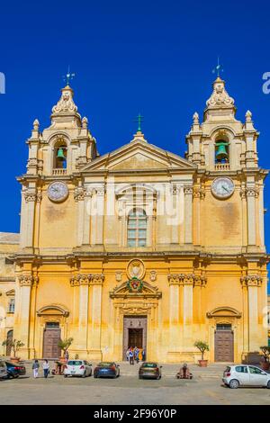 Cathédrale Saint-Paul à Mdina, Malte Banque D'Images