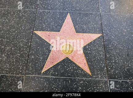 Hollywood, Californie, États-Unis 14 avril 2021 UNE vue générale de l'atmosphère de l'actrice Eve Arden's Star sur le Hollywood Walk of Fame le 14 avril 2021 à Hollywood, Californie, États-Unis. Photo par Barry King/Alay stock photo Banque D'Images