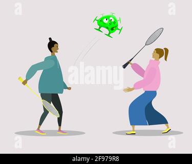 Les gens sont fatigués d'avoir peur du coronavirus, laissez le coronavirus avoir peur des gens ... Illustration de Vecteur