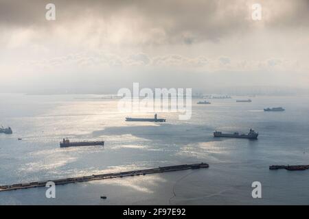 Expédition dans la baie de Gibraltar Banque D'Images