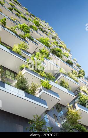 Bosco Verticale Green Skyscrapers à Milan, Lombardie, Italie, Europe Banque D'Images