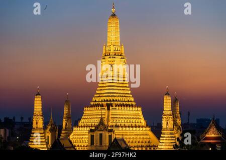 Thaïlande, Bangkok, le temple de Wat Arun Banque D'Images