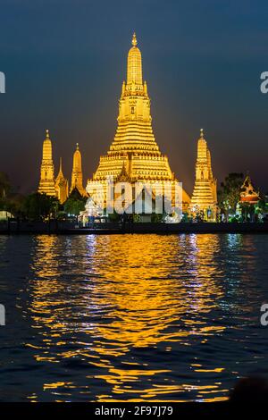 Thaïlande, Bangkok, le temple de Wat Arun Banque D'Images