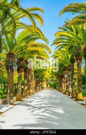 Jardins d'Ibleo à Ragusa, Sicile, Italie Banque D'Images