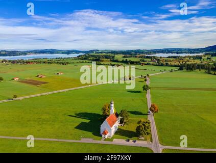 Église de pèlerinage de Saint-Coloman près de Füssen, Ostallgäu, Allgäu, Bavière, Allemagne, Europe Banque D'Images