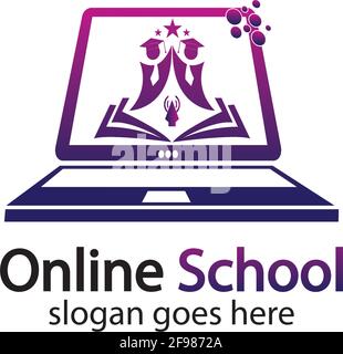 Modèle de conception du logo formation en ligne. Logo du cours en ligne. Logo Online Learning Illustration de Vecteur