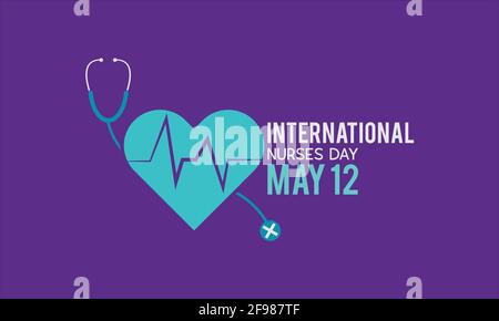 La Journée internationale des infirmières a lieu le 6 mai de chaque année dans le monde entier. Bannière, affiche modèle de campagne internationale de sensibilisation. Illustration de Vecteur