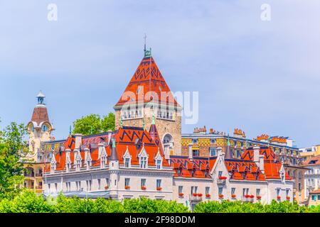 Hôtel Château d'Ouchy à Lausanne, Suisse Banque D'Images